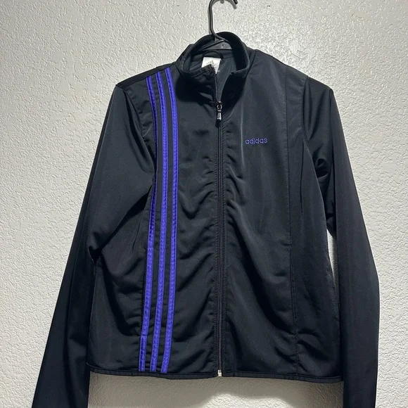 Adidas Women's Black Bomber Jacket with Purple Accents - Picture 5 of 9